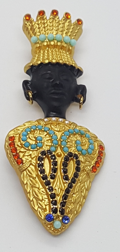 Blackamoor Prince Pin -  Turq, Amber & Blk Chanton